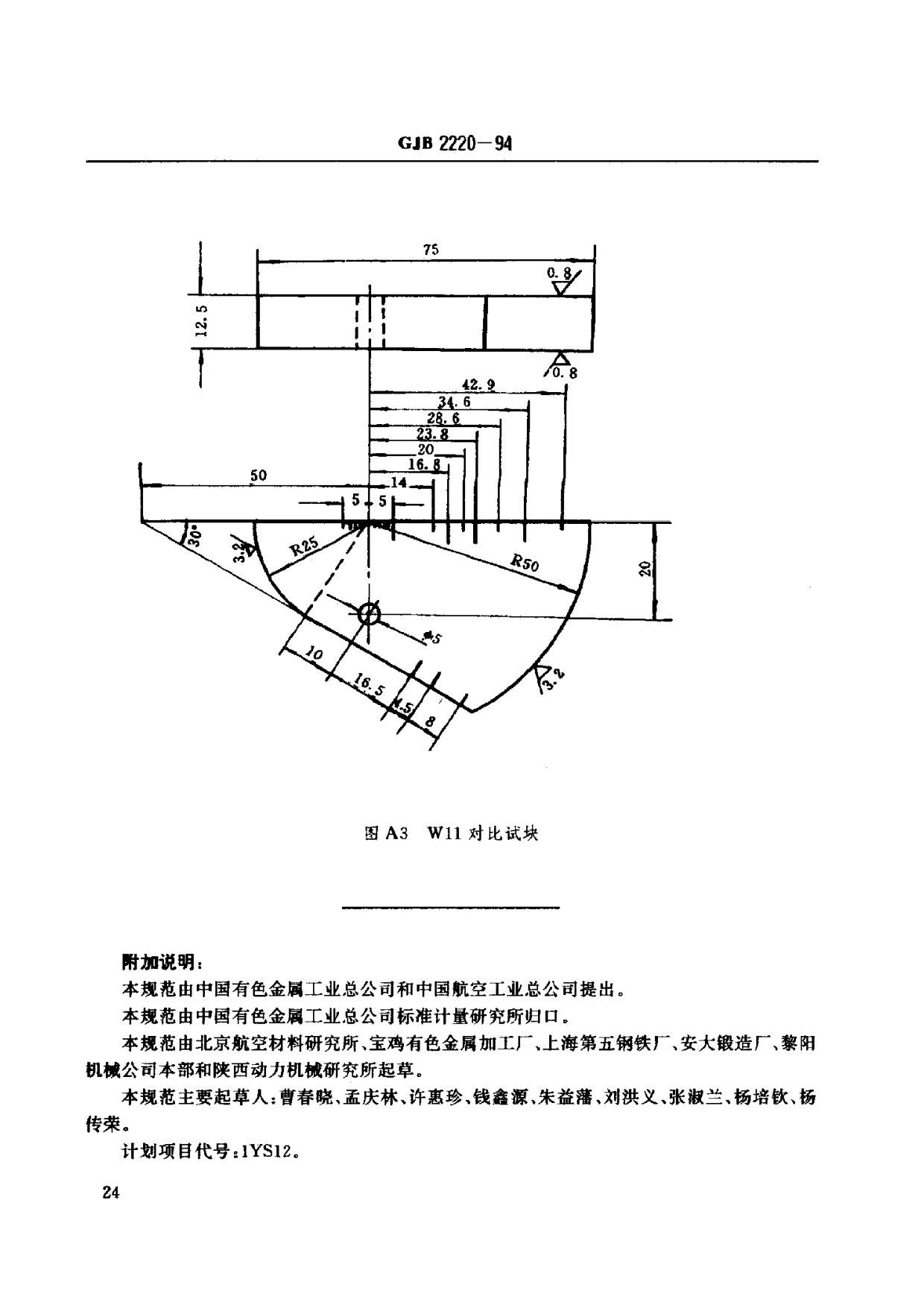 航空發動機用鈦合金餅環坯規范國軍標 GJB2220-94 航空發動機用鈦合金餅環坯規范國軍標 GJB2220-94
